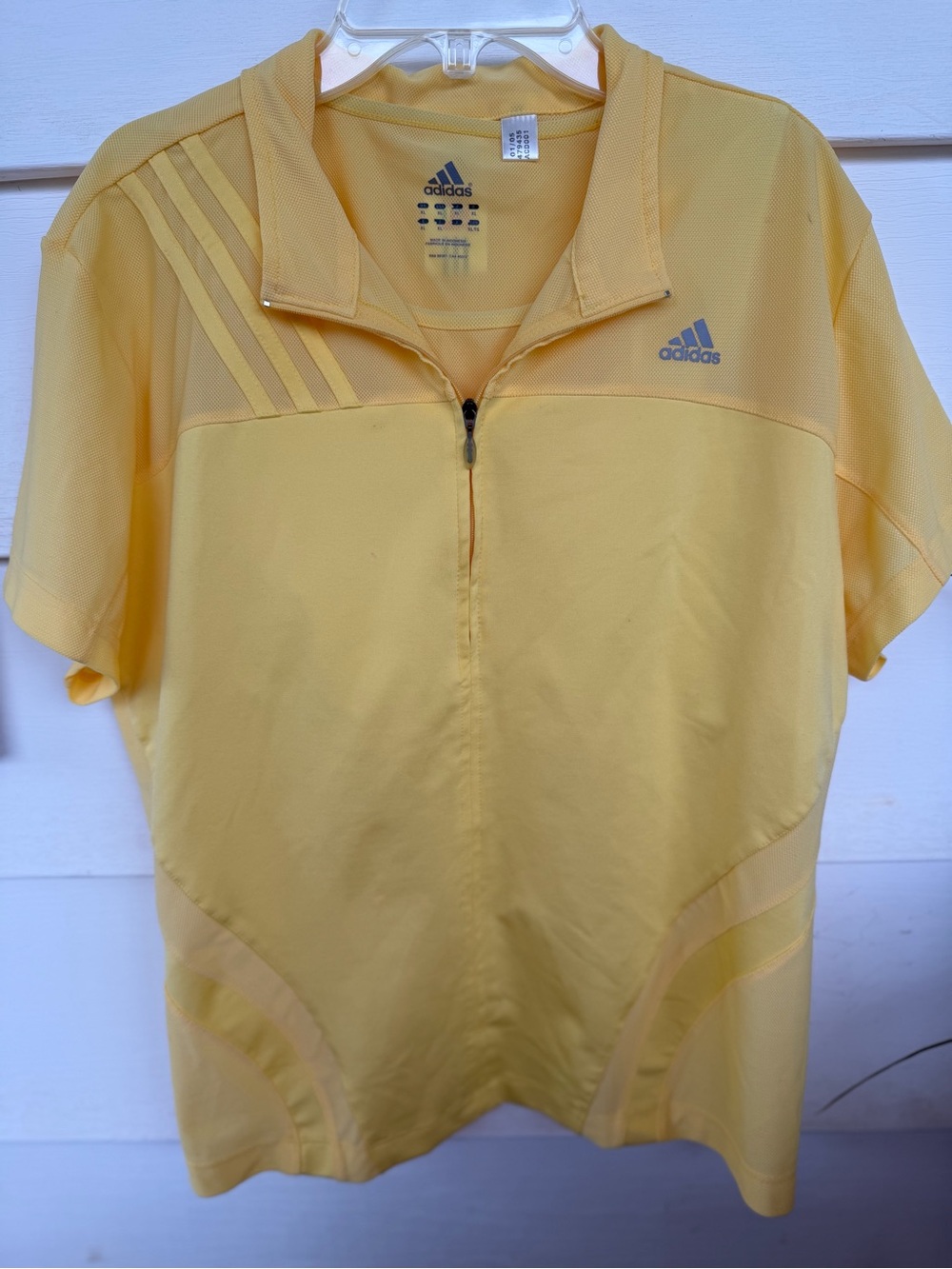 Adidas Yellow 1/4 Zip Performance Tee - Like New - Size XL